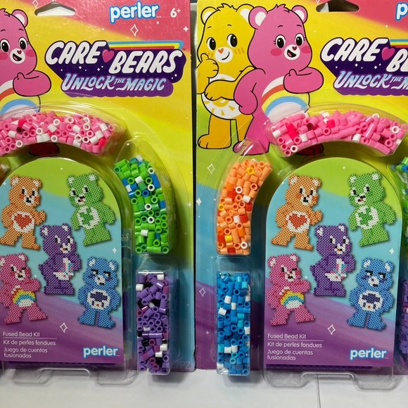 2 Perler Fused Bead Craft Kit ~ Care Bears Unlock The Magic Beads + Pegboards - Picture 1 of 15